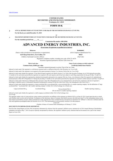 Thumbnail Advanced Energy 10-K Annual Report 2013