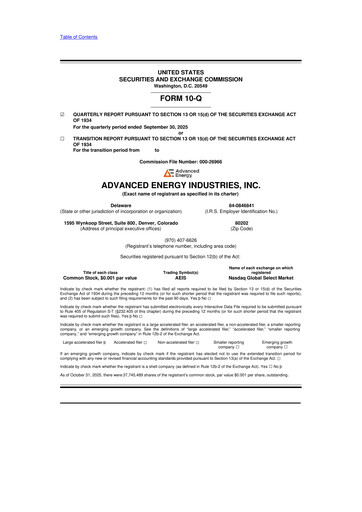 Thumbnail Advanced Energy 10-Q Quarterly Report FY2025 