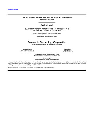 Thumbnail PTC 10-Q Quarterly Report FY 