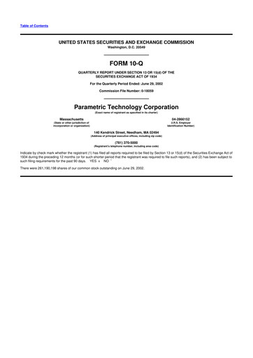 Thumbnail PTC 10-Q Quarterly Report FY 