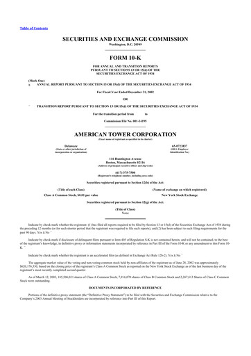 Thumbnail American Tower 10-K Annual Report 