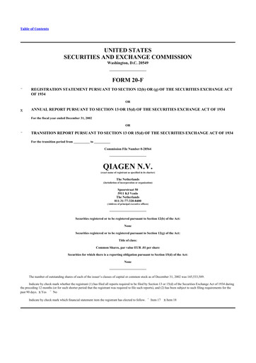 Thumbnail Qiagen  20-F Annual Report 