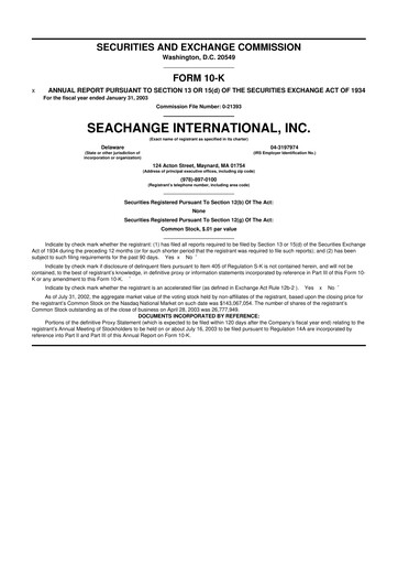 Thumbnail SeaChange International 10-K Annual Report 