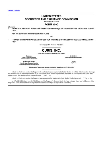 Thumbnail Curis 10-Q Quarterly Report FY 