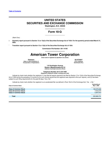 Thumbnail American Tower 10-Q Quarterly Report FY 