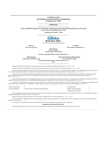 Thumbnail DaVita 10-K Annual Report 2017