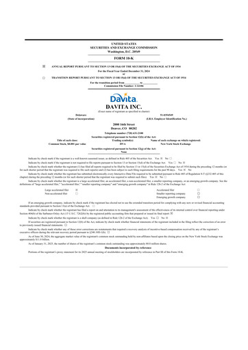 Thumbnail DaVita 10-K Annual Report 2024