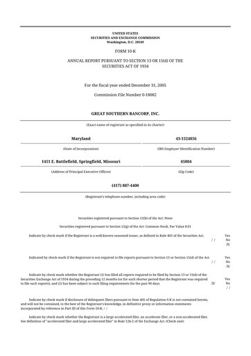 Thumbnail Great Southern Bancorp 10-K Annual Report 