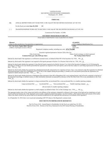 Thumbnail Southern Missouri Bancorp 10-K Annual Report 
