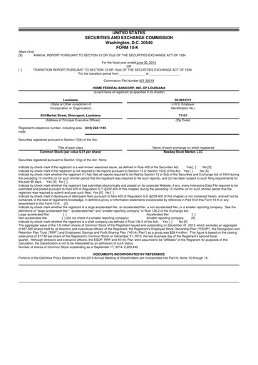 Thumbnail Home Federal Bancorp (HFB Bank) 10-K Annual Report 2014
