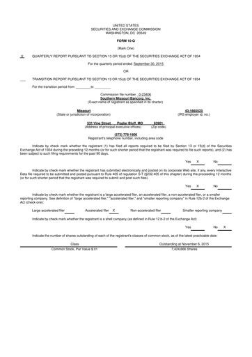 Thumbnail Southern Missouri Bancorp 10-Q Quarterly Report FY2016 