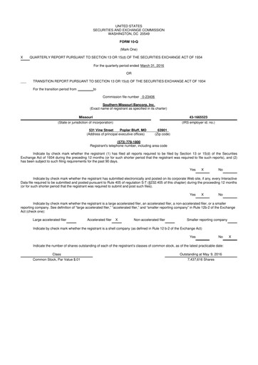 Thumbnail Southern Missouri Bancorp 10-Q Quarterly Report FY2016 
