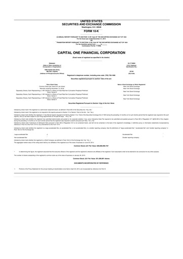 Thumbnail Capital One 10-K Annual Report 