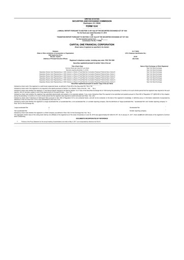 Thumbnail Capital One 10-K Annual Report 