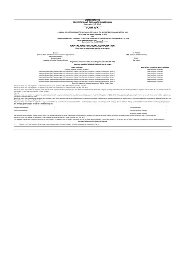 Thumbnail Capital One 10-K Annual Report 