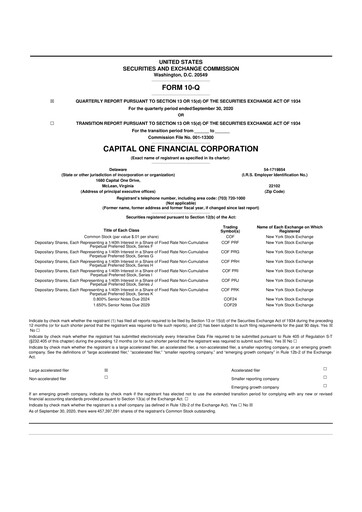 Thumbnail Capital One 10-Q Quarterly Report FY2020 