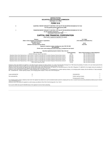 Miniature Capital One 10-Q Rapport trimestriel 2026 