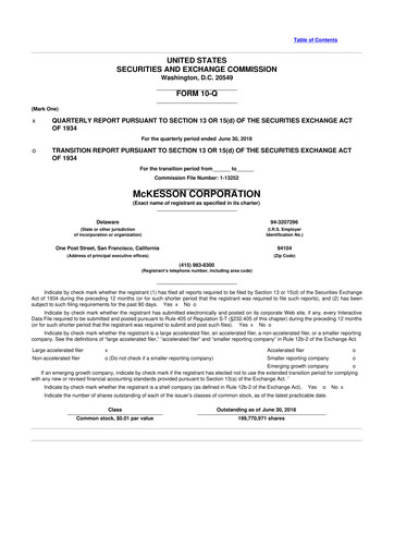 Miniature McKesson 10-Q Rapport trimestriel 2019 