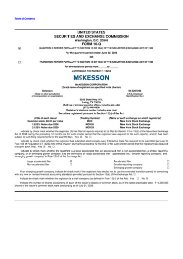 Thumbnail McKesson 10-Q Quarterly Report FY2027 
