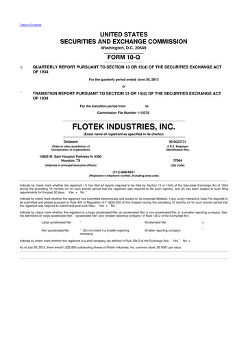 Thumbnail Flotek Industries 10-Q Quarterly Report FY2013 