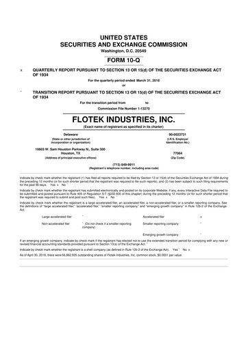 Thumbnail Flotek Industries 10-Q Quarterly Report FY2018 