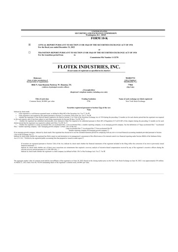 Thumbnail Flotek Industries 10-K Annual Report 2022