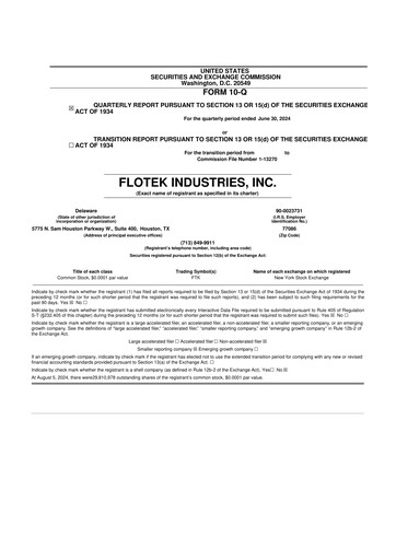 Thumbnail Flotek Industries 10-Q Quarterly Report FY2024 