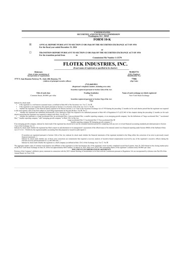 Thumbnail Flotek Industries 10-K Annual Report 2024