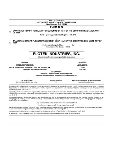 Thumbnail Flotek Industries 10-Q Quarterly Report FY2025 