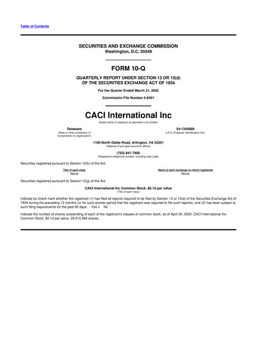 Thumbnail CACI International Inc 10-Q Quarterly Report FY 