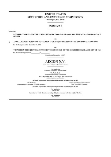 Thumbnail AEGON
 20-F Annual Report 