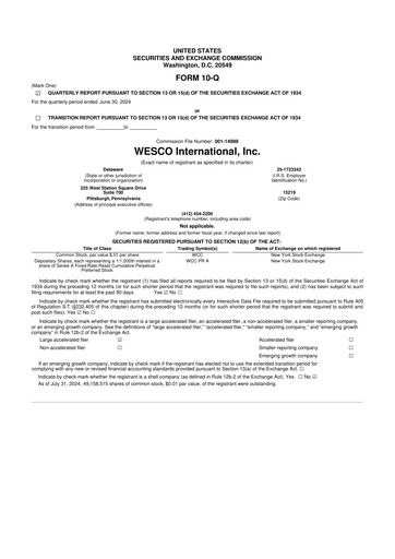 Vorschaubild WESCO International
 10-Q Quartalsbericht 2024 