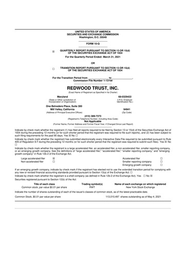 Vorschaubild Redwood Trust 10-Q Quartalsbericht 2021 