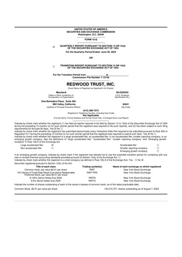 Vorschaubild Redwood Trust 10-Q Quartalsbericht 2024 