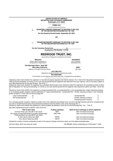 Vorschaubild Redwood Trust 10-Q Quartalsbericht 2024 