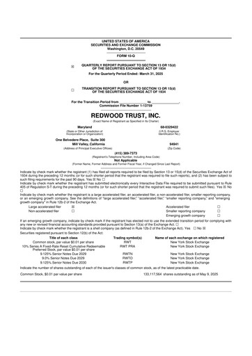 Vorschaubild Redwood Trust 10-Q Quartalsbericht 2025 