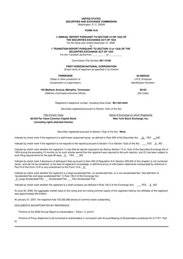 Vorschaubild First Horizon Corporation 10-K Jahresbericht 