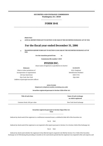 Thumbnail Pfizer 10-K Annual Report 