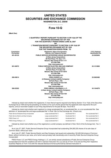 Miniature PSEG 10-Q Rapport trimestriel  