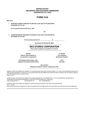 Thumbnail REX American Resources
 10-Q Quarterly Report FY 