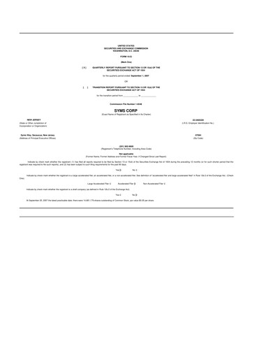 Thumbnail Trinity Place Holdings
 10-Q Quarterly Report FY 