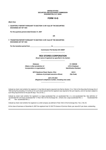 Thumbnail REX American Resources
 10-Q Quarterly Report FY 