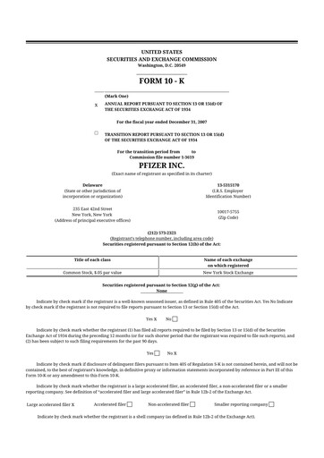 Thumbnail Pfizer 10-K Annual Report 