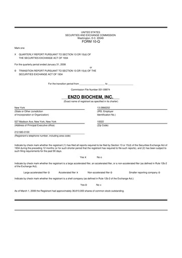 Thumbnail Enzo Biochem 10-Q Quarterly Report FY 