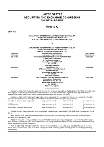 Miniature PSEG 10-Q Rapport trimestriel  