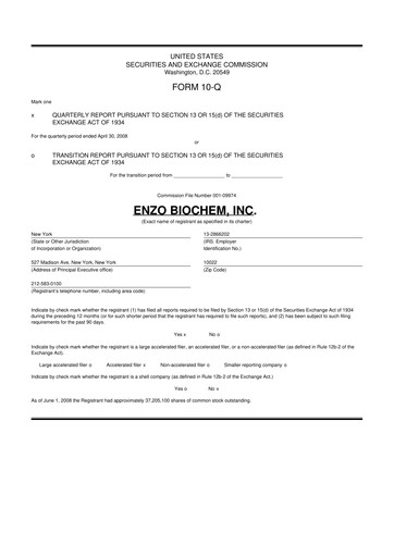 Thumbnail Enzo Biochem 10-Q Quarterly Report FY 