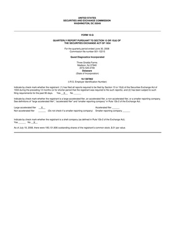 Vorschaubild Quest Diagnostics
 10-Q Quartalsbericht  