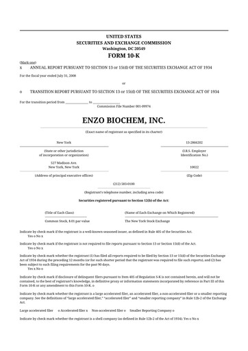 Thumbnail Enzo Biochem 10-K Annual Report 