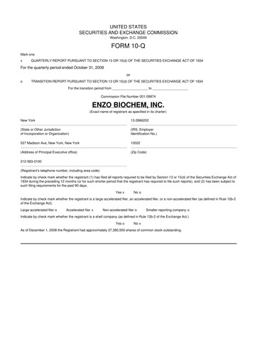 Thumbnail Enzo Biochem 10-Q Quarterly Report FY 