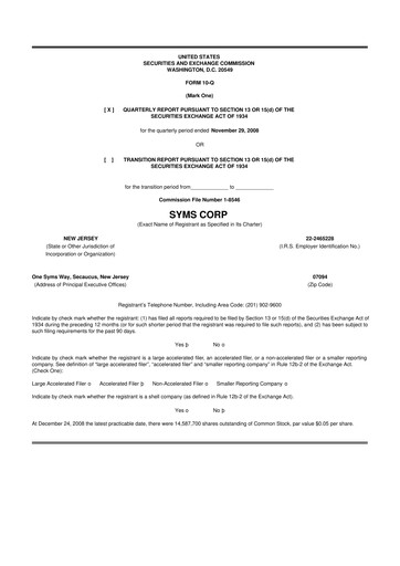 Thumbnail Trinity Place Holdings
 10-Q Quarterly Report FY 